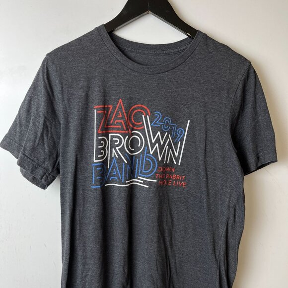 2019 Zac Brown Band T Shirt Gray Large L Graphic Tee Cotton Short Sleeve Solid - Picture 5 of 16